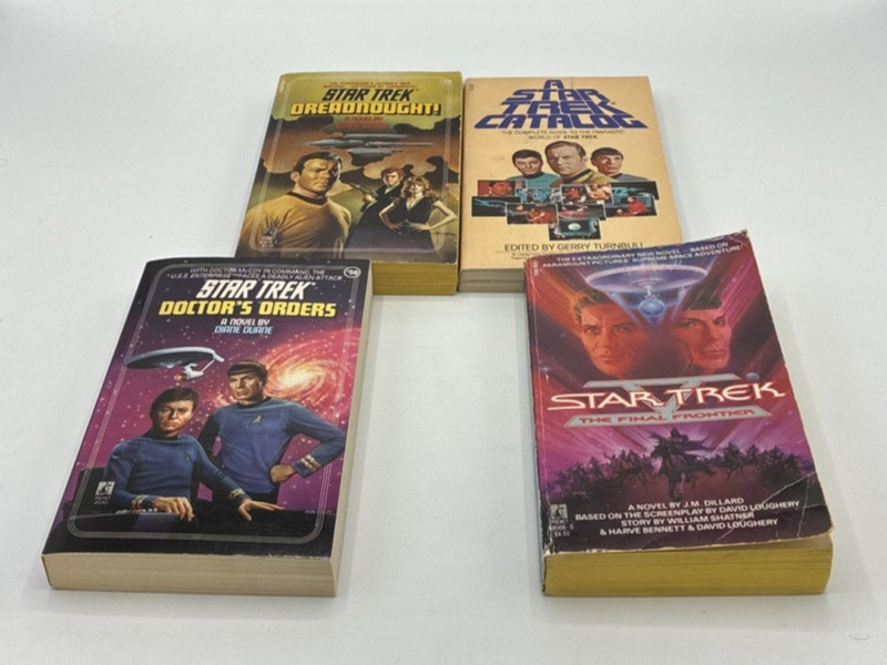 A Star Trek Catalog (Turnbull) + 3 Novel Lot: Dreadnought, Doctor’s Orders…