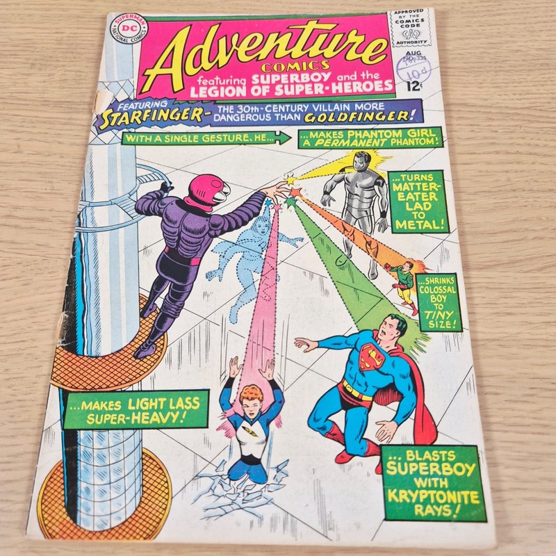 VTG Adventure Comics #335 Legion of Super-Heroes: Starfinger DC Comics Aug 1965
