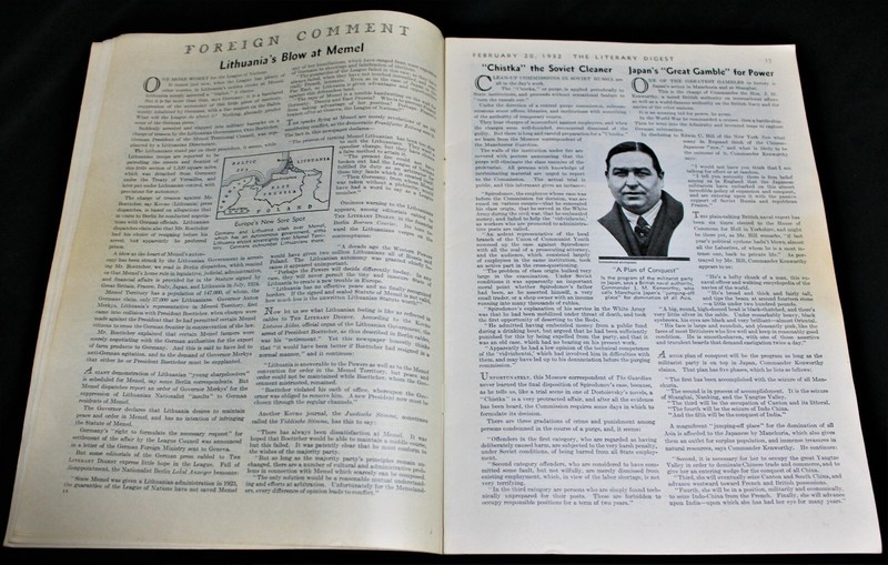 THE LITERARY DIGEST MAGAZINE 20 FEBRUARY 1932 NEWS GENERAL INTEREST STORIES gallery