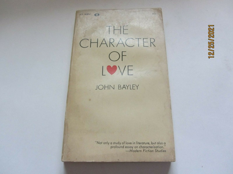 1960 PAPERBACK BOOK THE CHARACTER OF LOVE A STUDY IN LITERATURE OF PERSONALITY