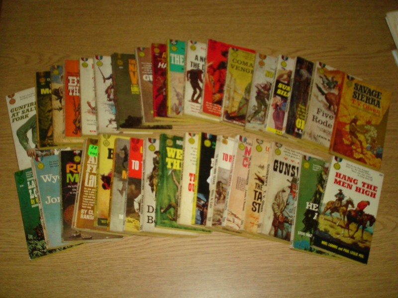 Lot of 35 Western novels Fawcett Gold Medal vintage paperbacks various 1960s