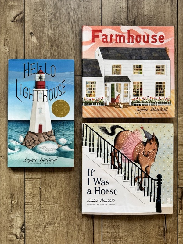 Lot of 3 Sophie Blackall Books – Hello Lighthouse, Farmhouse, If I Was A Horse