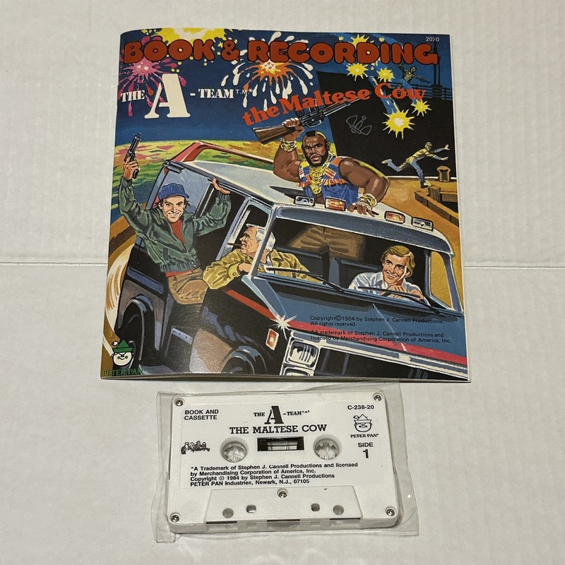 Vintage The A-Team The Maltese Cow Talking Story Book & Cassette 1984