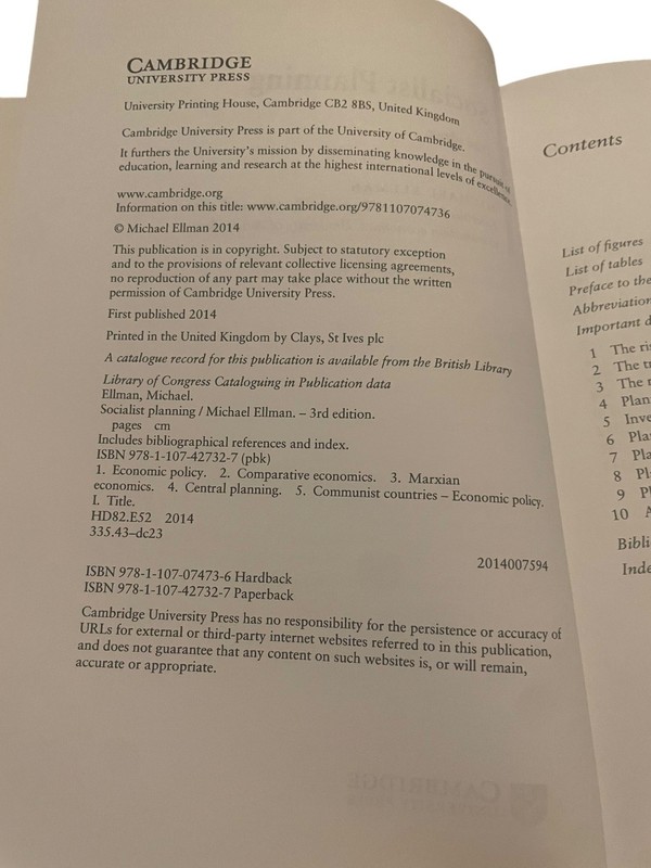 Socialist Planning Michael Ellman 2014 Third Edition Cambridge Press gallery