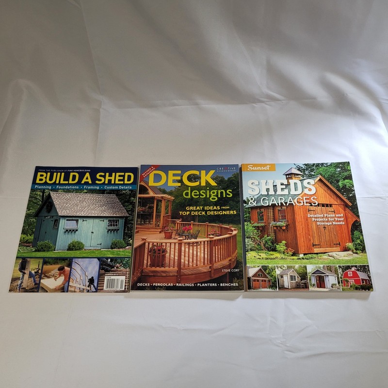Great deal!! Build a Shed/Garage/Deck Book Lot – Great resources!! LIKE NEW!!