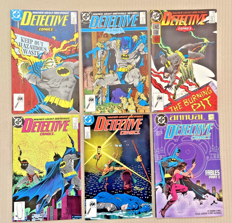 80s DETECTIVE COMICS – BATMAN – DC. 585, 596, 588, 589, 591. FABLES 1 ANNUAL.
