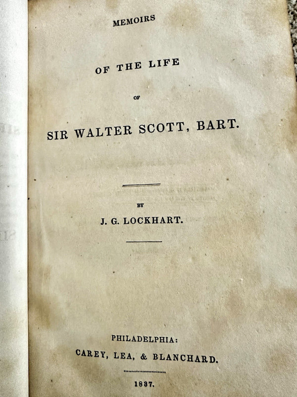 1837, Memoirs of the Life of Sir Walter Scott (Complete), 2 Volumes, gallery