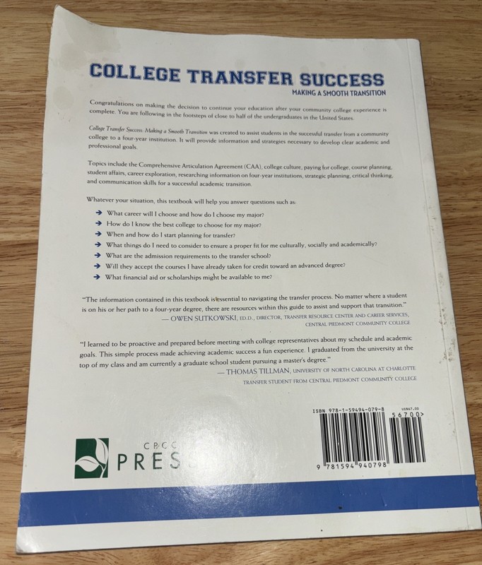 College Transfer Success, Third Edition : Making a Smooth Transition by Donna... gallery