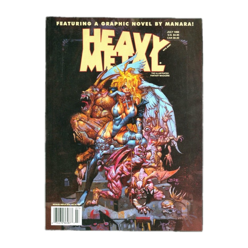 HEAVY METAL Magazine July 1998 Milo Manara Simon Bisley Cover Good Girl Art GGA