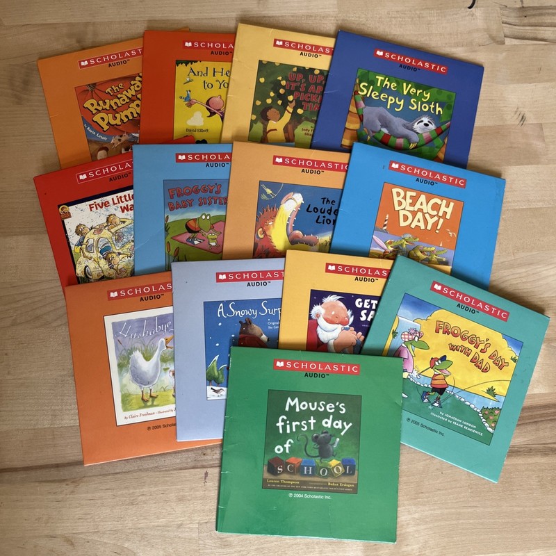 Lot of 13 Vintage Scholastic AudioBook Read-A-Long Book Audio CDs