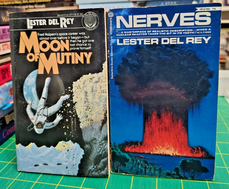 Lot of 2 vintage Paperbacks by Lester del Rey: Nerves & Moon of Mutiny VG+