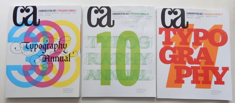 Lot of 3 Communication Arts Magazine Typography Annuals 3 10 & 11 2013 2020 2021