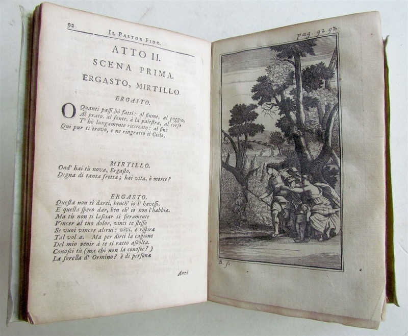 1734 IL PASTOR FIDO TRADICOMEDY by Giovanni Guarini VELLUM BINDING antique gallery