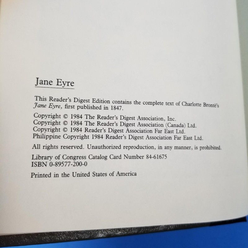 Jane Eyre by Charlotte Bronte Reader's Digest World's Best Reading HC w/ Insert gallery