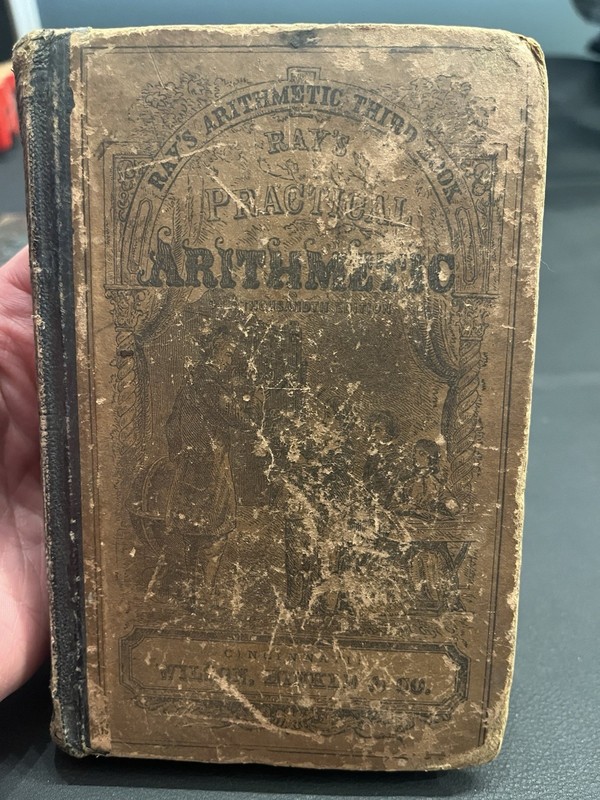 Antique 1850s Ray’s Practical Arithmetic Third Book School Textbook 9oz