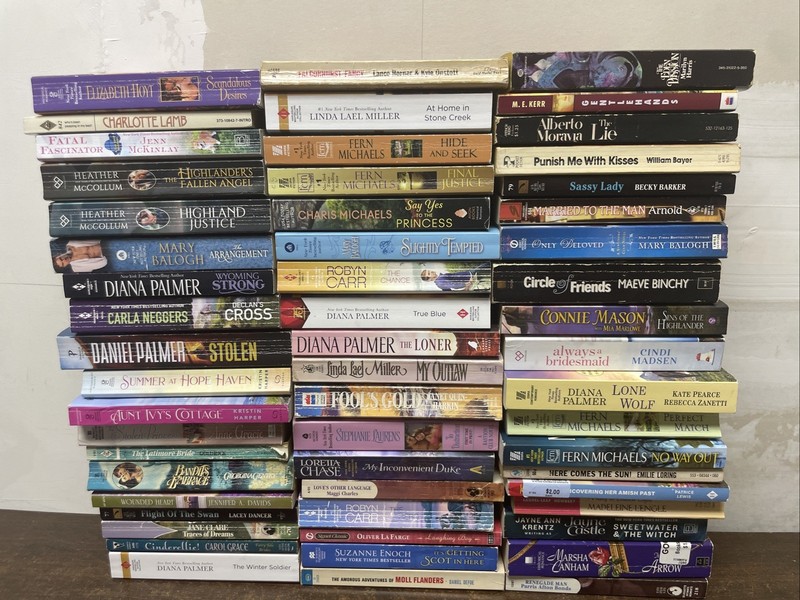 Romance Paperback Book Lot 56 Vintage Gothic Historical Harlequin SUSPENSE