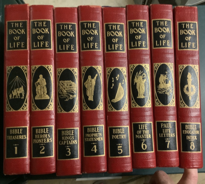 Book of Life 8 Volume Set by Hall and Wood 1956 Vintage Bible Study John Rudin
