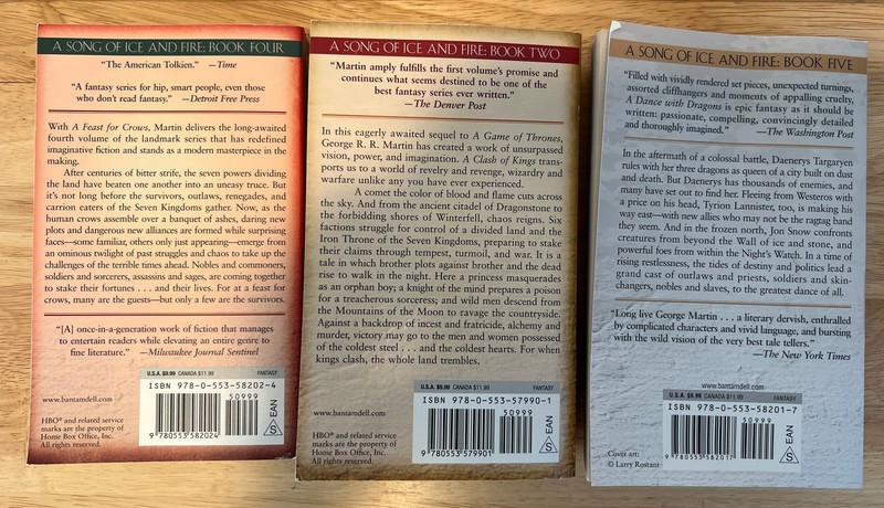 Lot Of 5 Game Of Throne R.R. Martin A Song of Ice and Fire Paperback (No Box) gallery