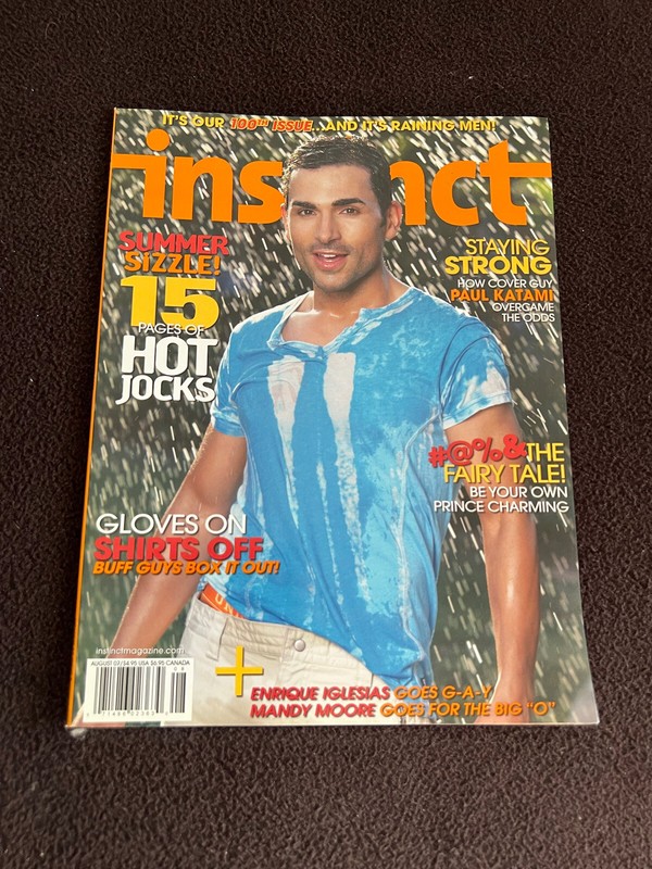 Instinct Magazine August 2007 Paul Katami Mandy Moore 100th Issue Summer Sizzle