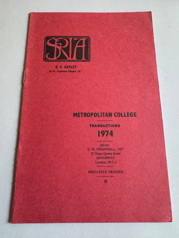 1974 SRIA Transactions, Rosicrucians, NUMBER The Inducer of Philosophies…