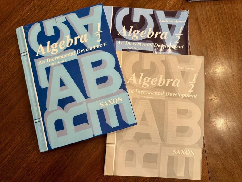 Saxon Algebra 1/2 Lot 2nd Ed. Textbook, Solution Manual, & Home Study Packet