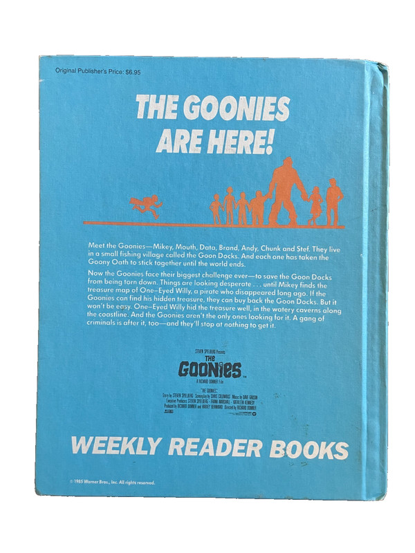 THE GOONIES Storybook 1985 Spielberg Warner Bros HC Weekly Readers Book gallery