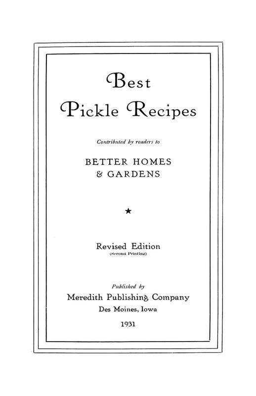 1931 Best Pickle Recipes Cook Book 47 Pages gallery