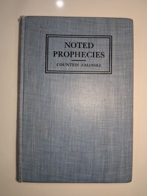 Noted Prophecies - Countess Zalinski | 1918 | Advanced Thought, Occult 1st -RARE gallery