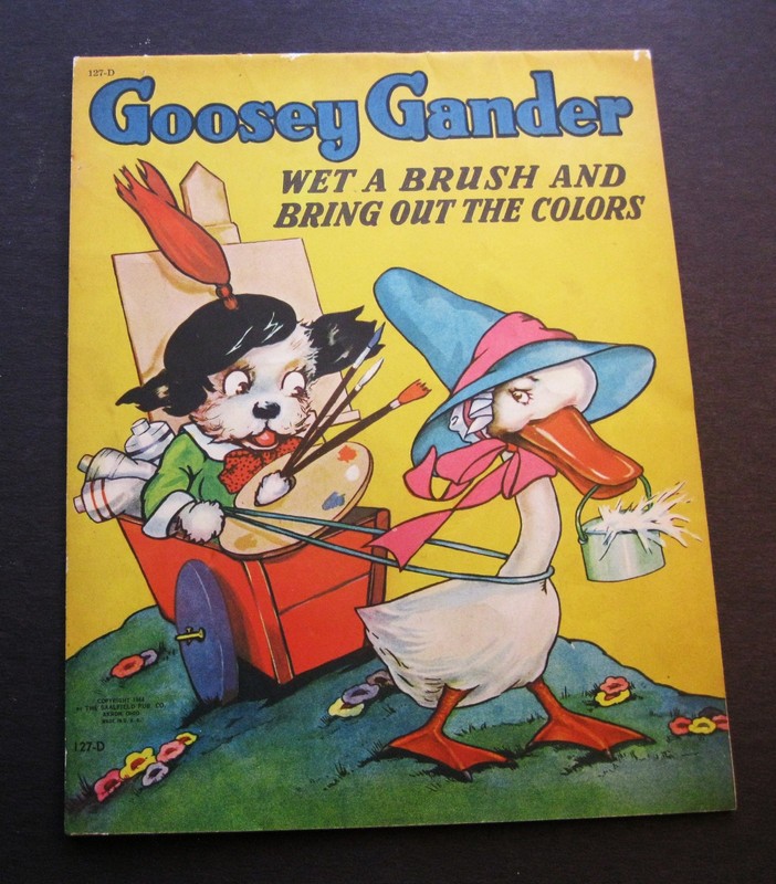 Goosey Gander Coloring Book Vintage 1944 Saalfield Publishing 127-D