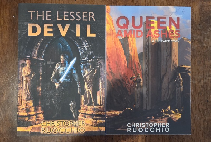 The Lesser Devil & Queen Amid Ashes 1st Ed Christopher Ruocchio Signed! TPB