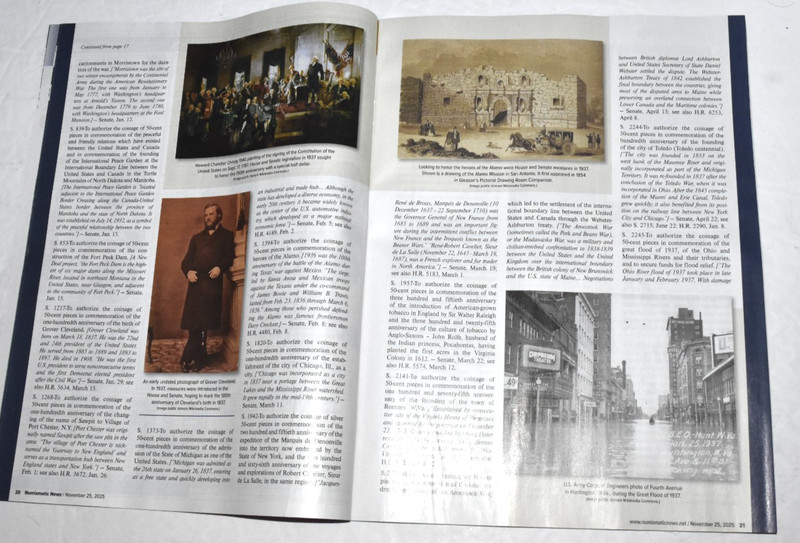 NUMISMATIC NEWS, "Authorizing Classic Commemoratives" 11-25-2025, 76 Pages, New gallery