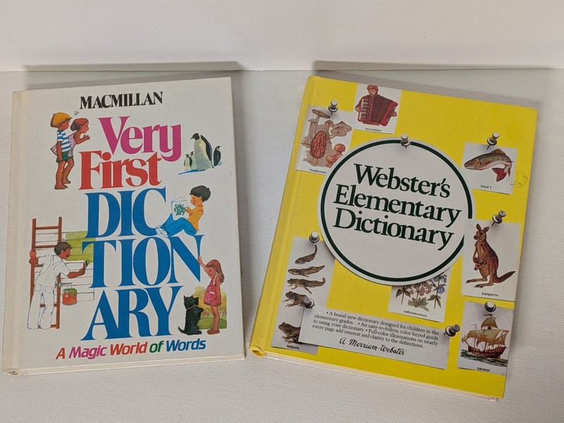 1983 Macmillan Very First Dictionary & 1986 Webster’s Elementary Dictionary