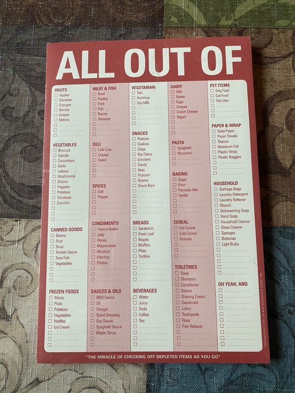 All Out of Pad – Red Pad 60 Sheets With Magnet by Knock Knock, LLC – New Sealed