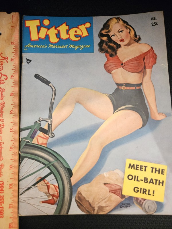 1951 "Titter" Magazine February Pin-Up By Peter Driben Pulp Genre Pulp Fiction gallery