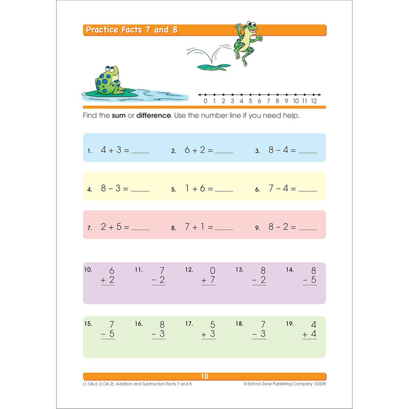 School Zone Addition & Subtraction Workbook: 64 Pages, 1St Grade, 2Nd Grade, Ele gallery