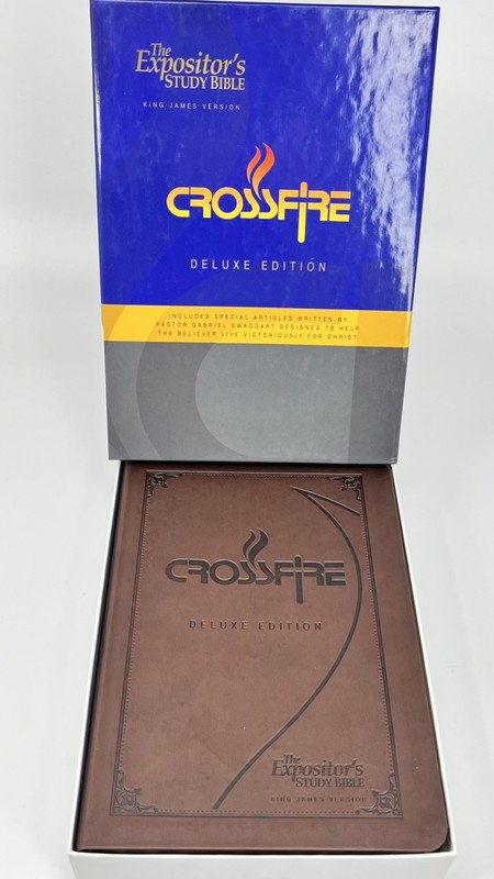 The Expositor’s Study Bible Crossfire W/ Box KJV Leather Signed Gabriel Swaggart