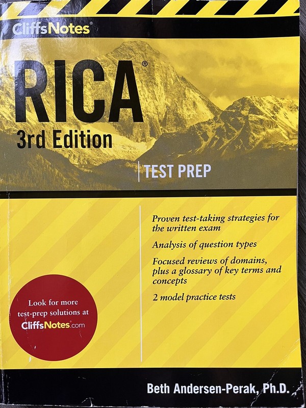 CliffsNotes RICA 3rd Edition by Beth Andersen-Perak (2019, Trade Paperback,…