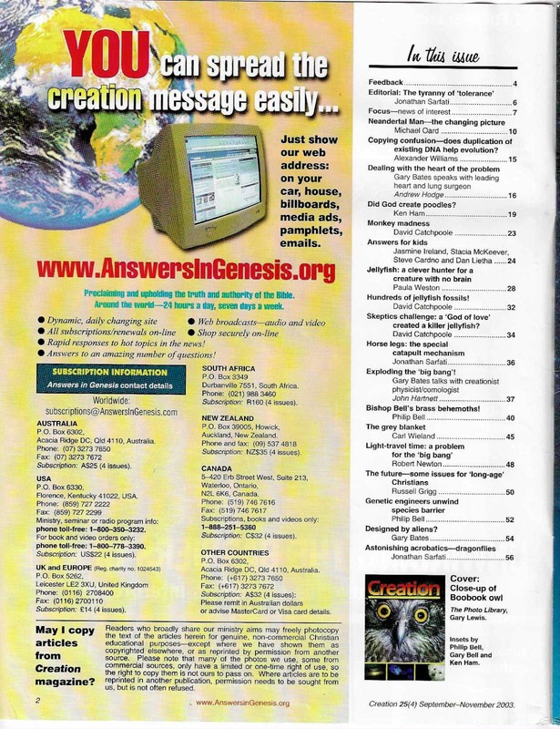 4 Creation magazines Vol 25, 2002-2003 Answers in Genesis Ham Snelling Wieland gallery