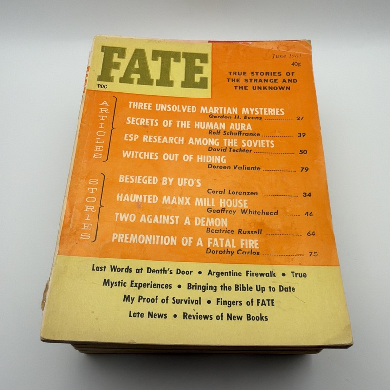 FATE Magazine Lot 12 Issues Vtg UFO Saucers Occult Paranormal Pulp Digest gallery