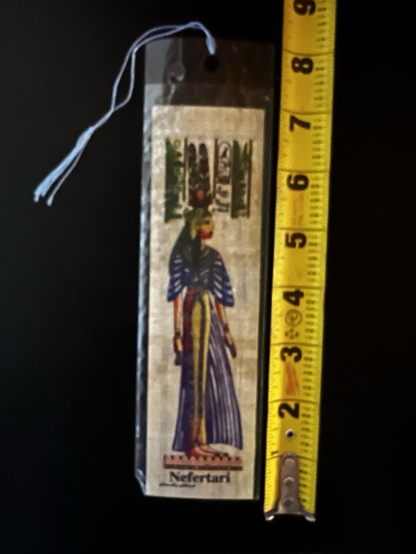 Papyrus Egyptian Multicolor Rectangle Nefertari Bookmark 6in x 2in