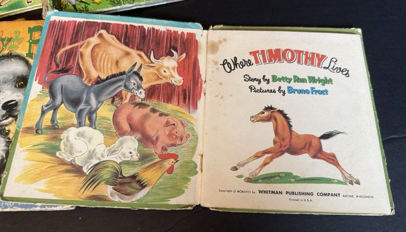 Lot of 8 Vintage 1950’s-60’s WHITMAN Tell-A-Tale Children’s Animal Books gallery