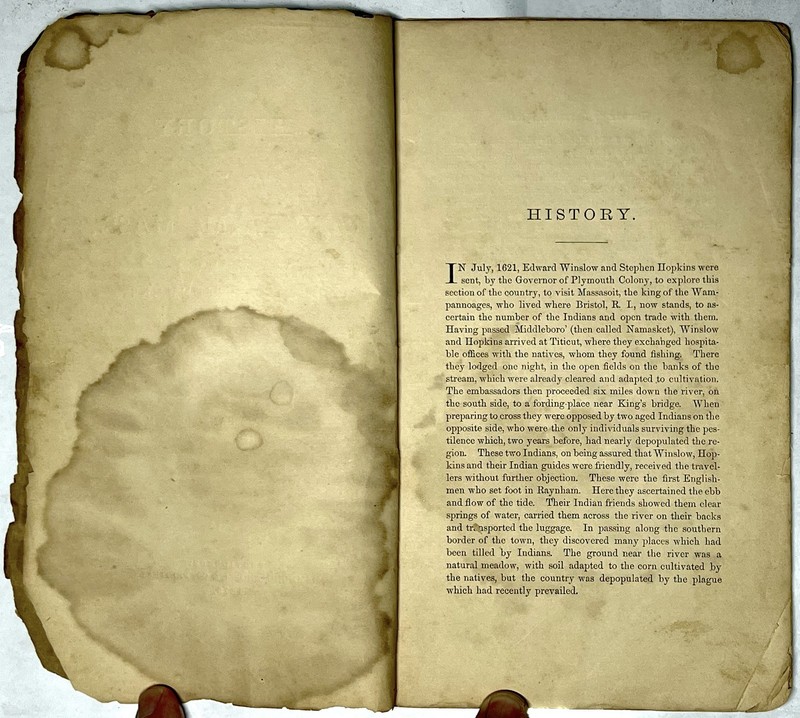 1870 HISTORY RAYNHAM MASS FIRST SETTLEMENT PRESENT TIME ENOCH SANFORD 1ST RARE gallery