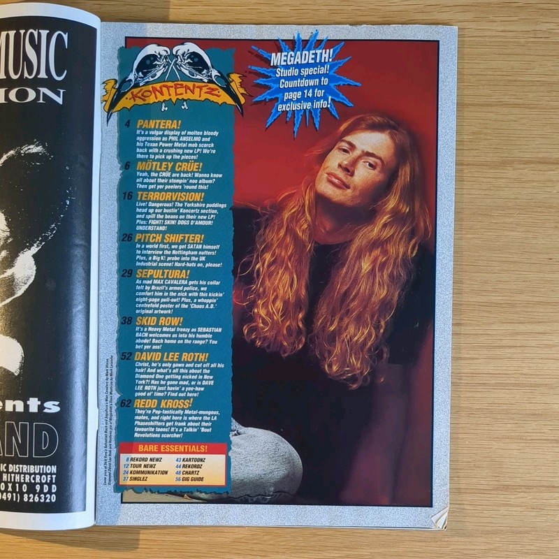 KERRANG! No. 479 '94 Skid Row Seb Bach Mark Lanegan Sepultura pullout incomplete gallery