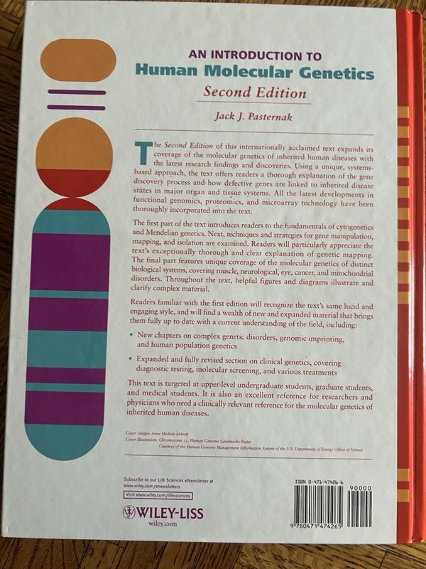 An Introduction to Human Molecular Genetics 2nd Ed Jack J Pasternak Hardcover gallery