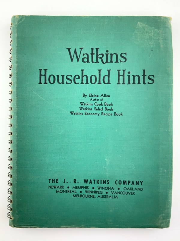 1941 Watkins Household Hints by Elaine Allen J.R. Watkins Company Book U379