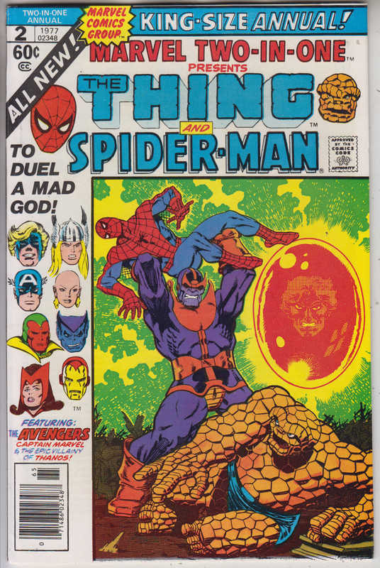 MARVEL TWO-IN-ONE KING-SIZE ANNUAL # 2 -NM THANOS AVENGERS THING CENTS 1977