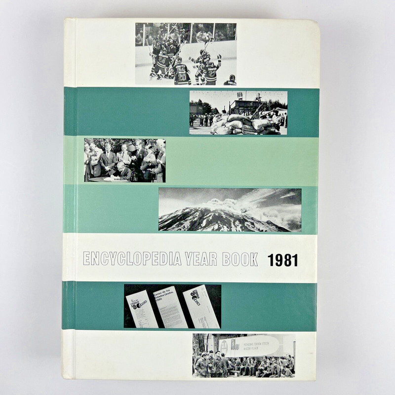 Grolier Encyclopedia Year Book 1981 Review Of The Year 1980 Hard Cover Vintage
