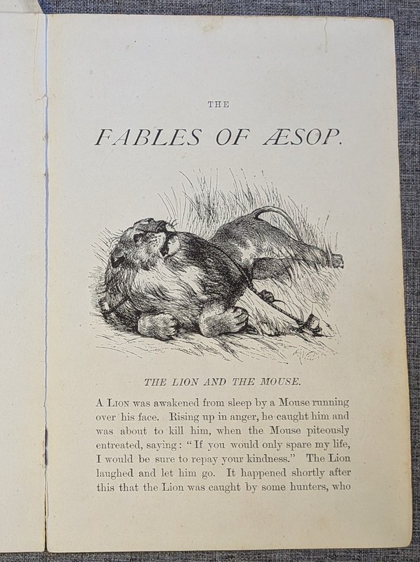 Loose Pages Ephemera AESOP'S FABLES 1800s Victorian Art Illustrations Animals gallery