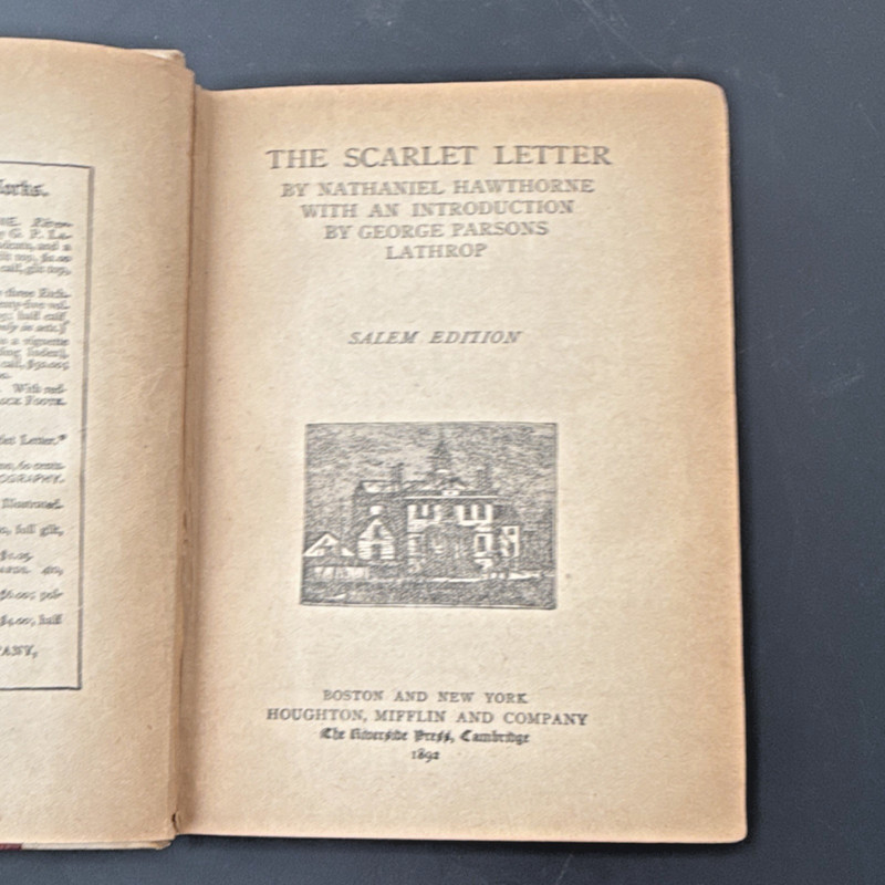The Scarlet Letter by Nathaniel Hawthorne, Houghton Mifflin 182,, Salem Ed, HC