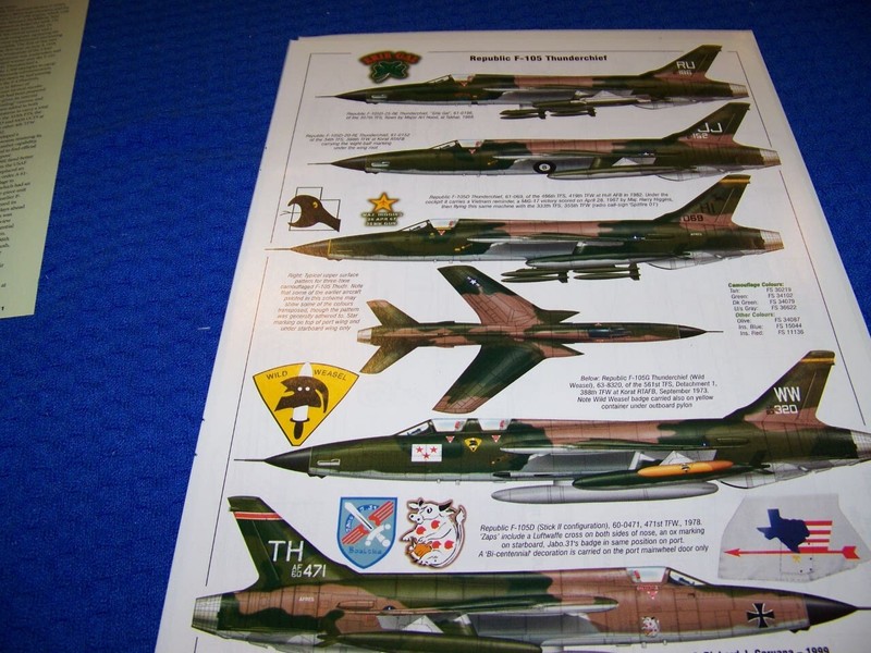 REPUBLIC F-105 THUNDERCHIEF "THUD"..HISTORY/PROFILES/2-PAGES OF 5-VIEWS (472MM) gallery